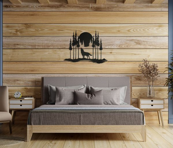 Wolf Howling at the Moon Metal Sign Metal X Art