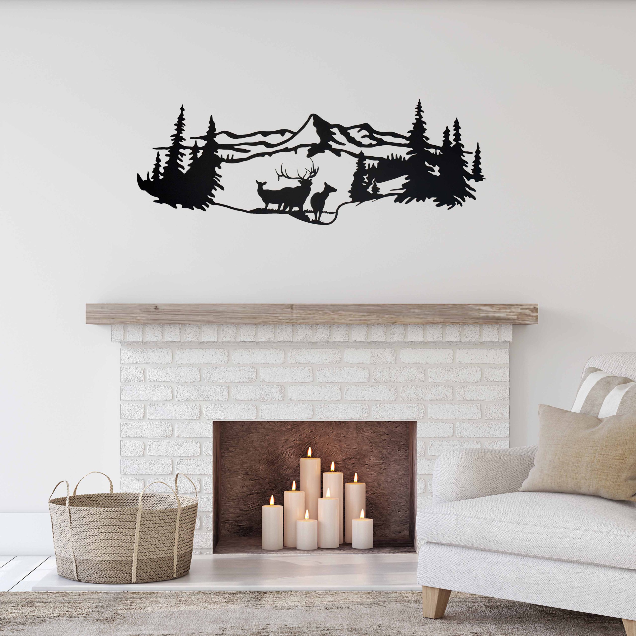 Elk Mountain Scene Metal Wall Art | MetalX Art